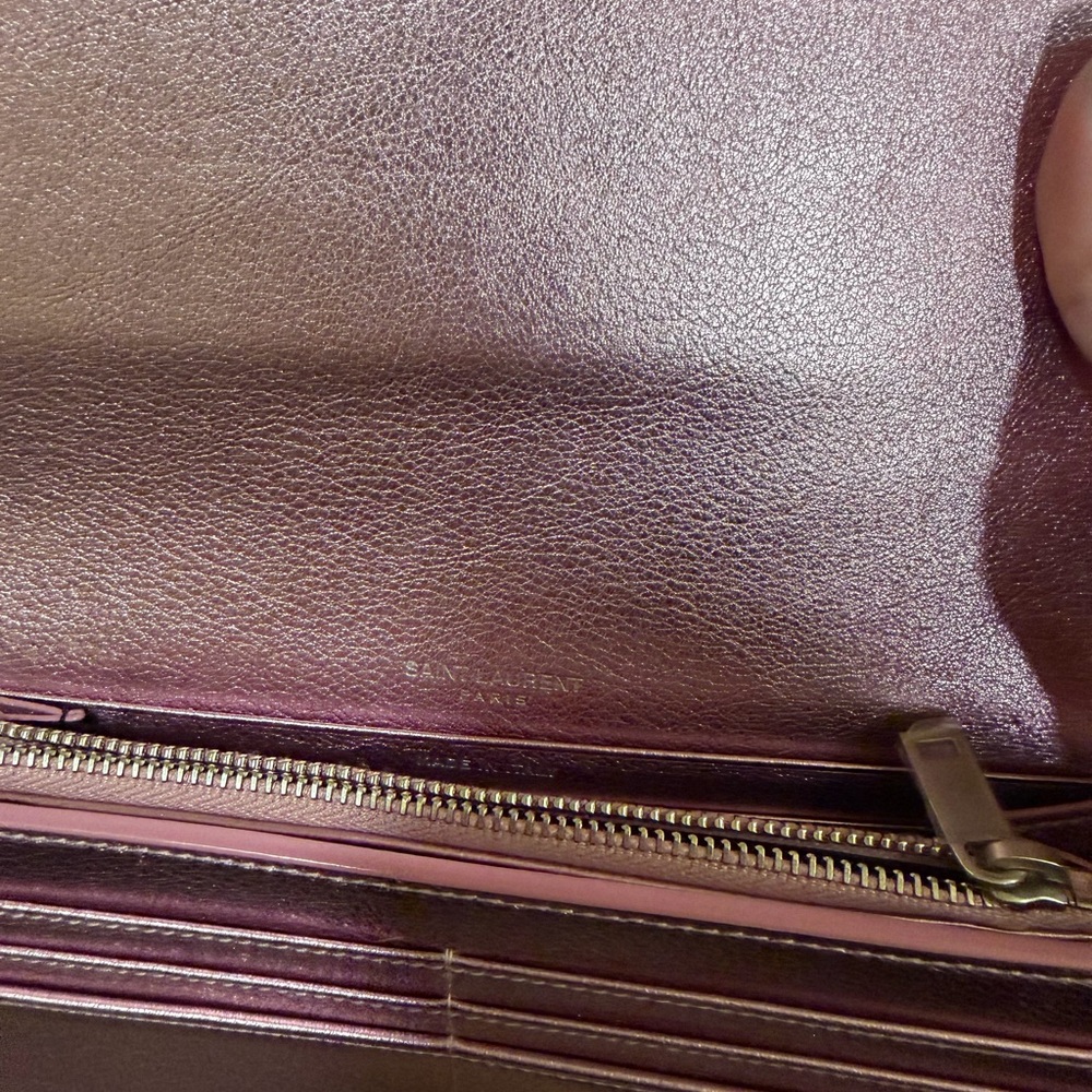 YSL METALLIC PINK WALLET/CLUTCH - Picture 8 of 13